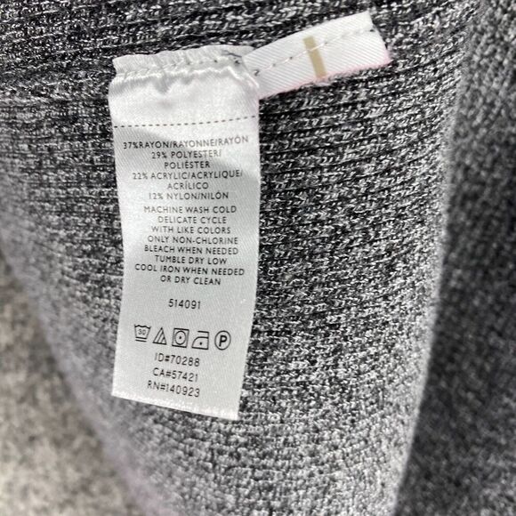 Loft Cardigan Women M Medium Gray Open Front Long Sleeve Rayon Knit Casual - Picture 6 of 10